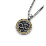 Serpent's Ode to Eternity | Emerald-Accented Double Snake Infinity 925 Silver Pendant